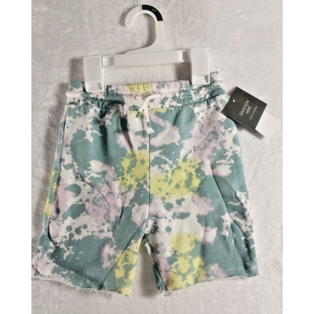 BRAND NEW Grayson Mini Girls' Tie-Dye Drawstring Sweatpants Shorts Size 4T